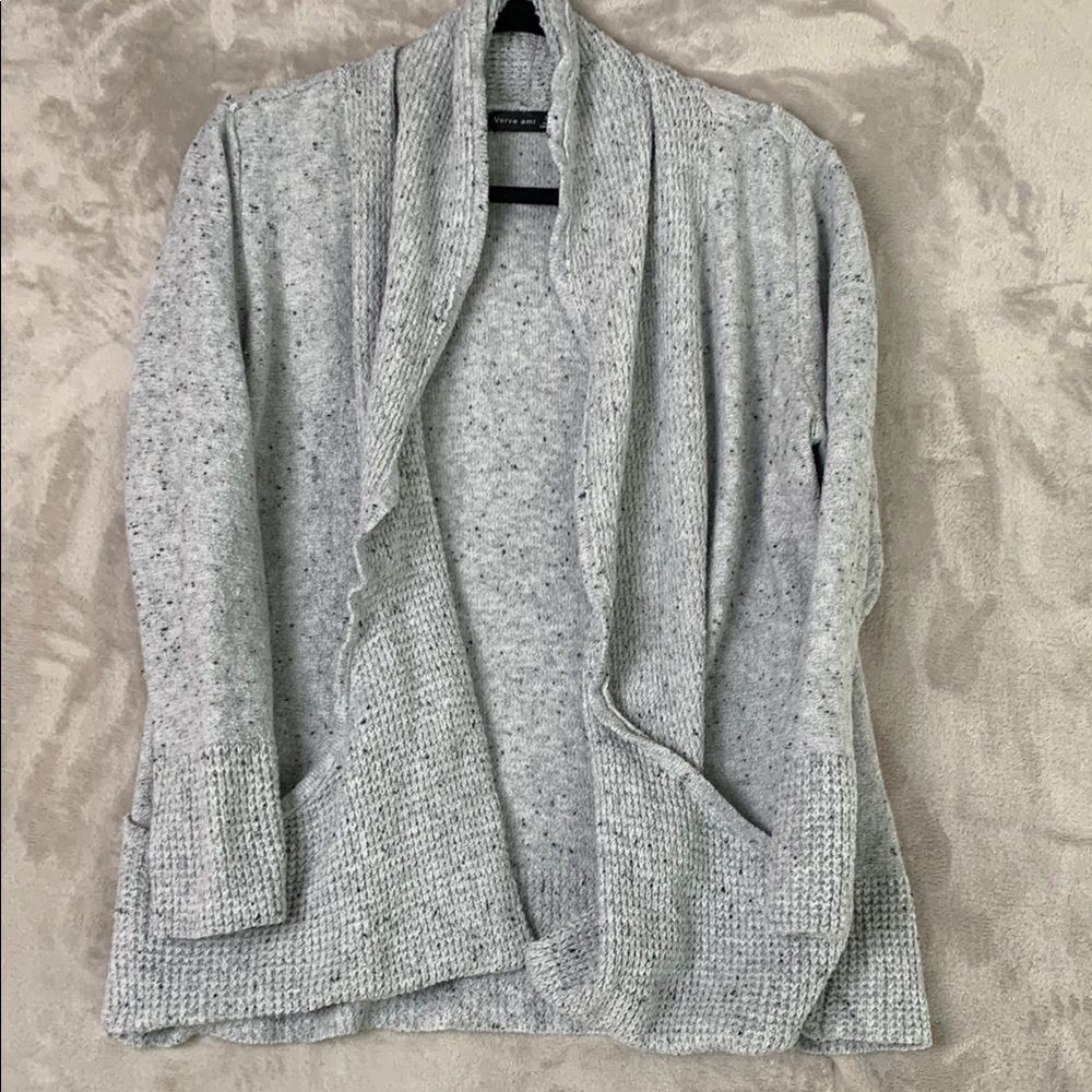 VERVE AMI | XL WOMENS | SHAWL SWEATER RELAXED FIT CARDIGAN in GRAY